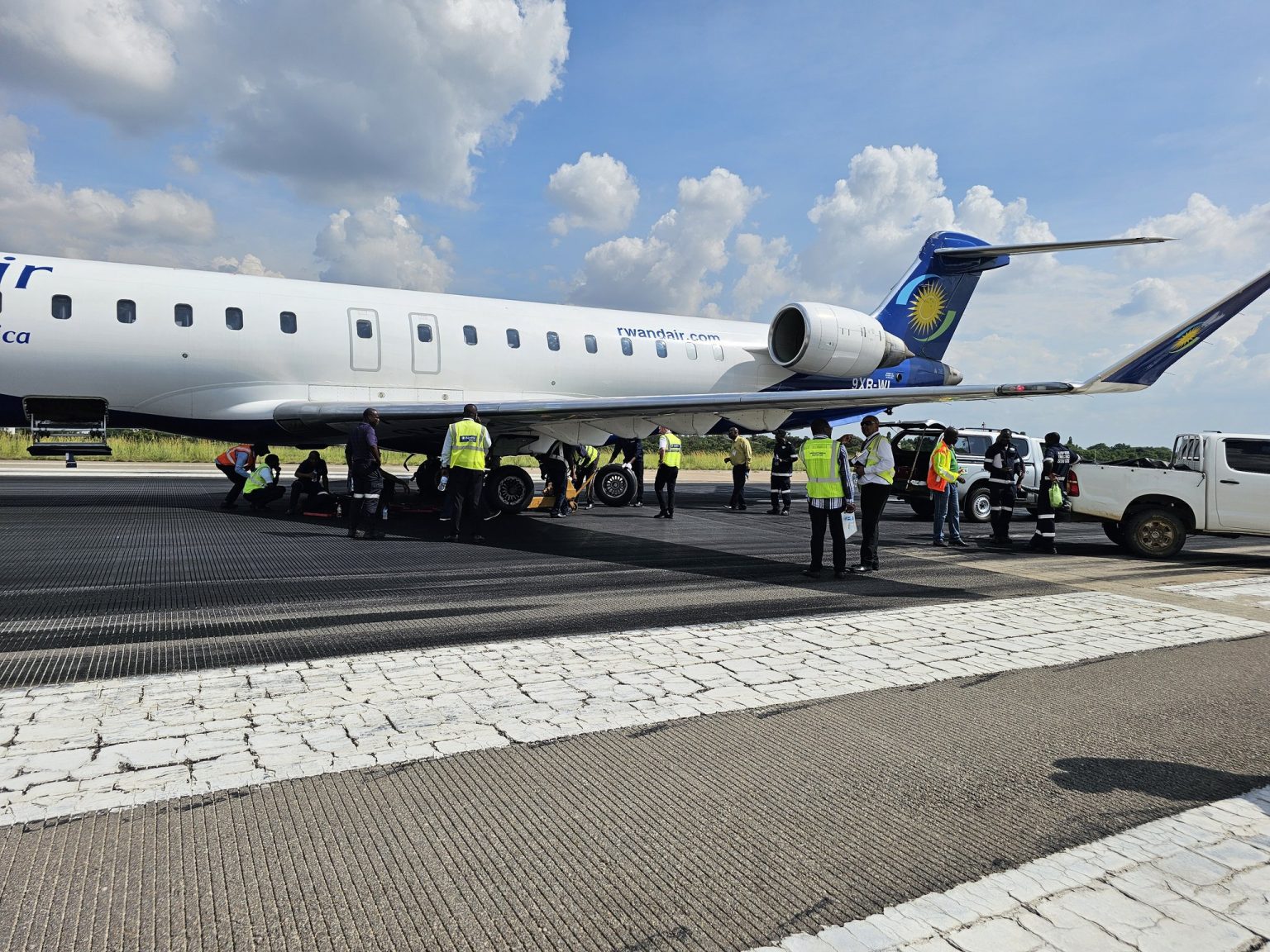 Rwanda Air Tyre Burst