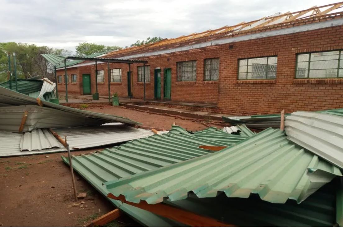 St. Francis Xavier Primary and Detema Secondary Schools seriously damaged by a heavy storm that ponded the Dete on 10 December 2023