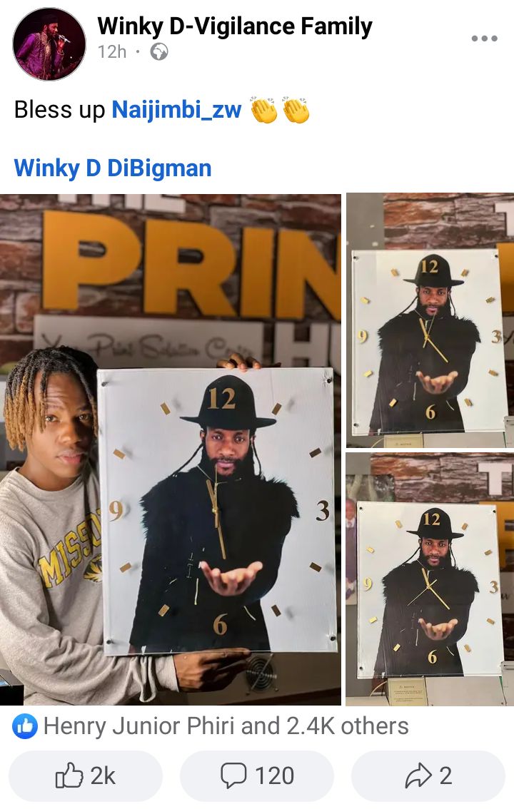 Winky D Facebook Page Post